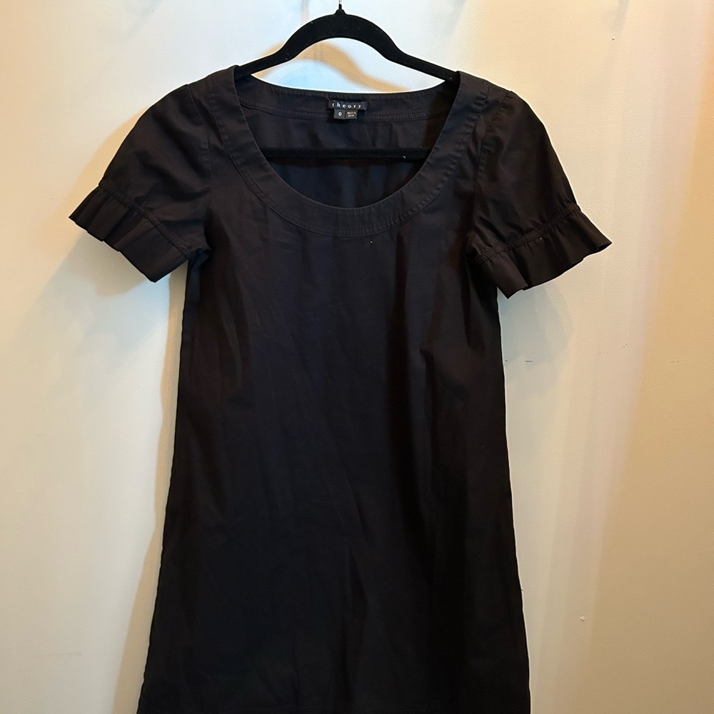 Theory Black Short Sleeve Dress